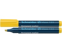 Marker permanentny SCHNEIDER Maxx 133, ścięty, 1-4mm, żółty, Markery, Artykuły do pisania i korygowania