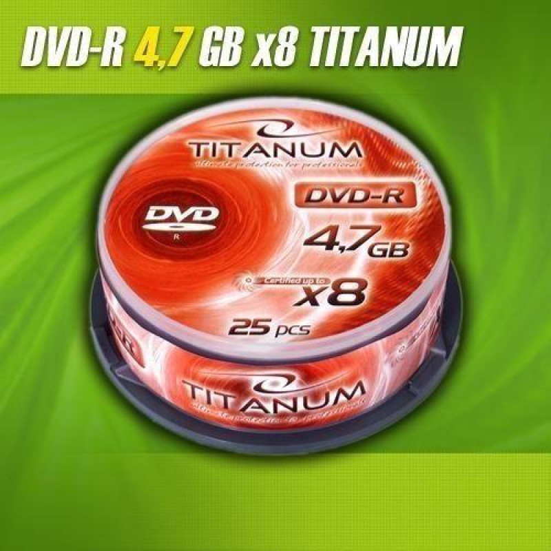 DVD-R TITANUM 4,7GB X8 CAKE BOX 25SZT., Podkategoria, Kategoria