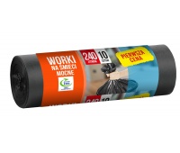 Garbage bags PIERWSZA CENA, strong, 240l, 10 pcs, black, Waste-bin liners, Cleaning & Janitorial Supplies and Dispensers, EKO-CERT