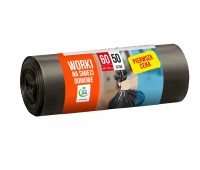 Household garbage bags PIERWSZA CENA, 60 l, 50 pcs, black, Waste-bin liners, Cleaning & Janitorial Supplies and Dispensers, EKO-CERT