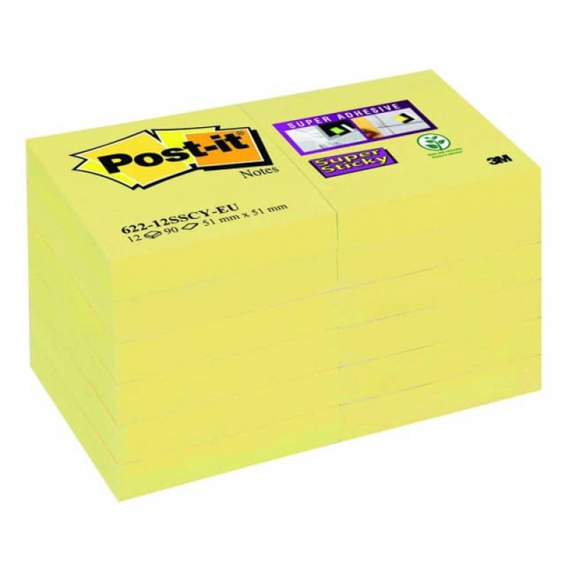 BLOCZEK SAMOP. 47,6x47,6 12x90k.SUPER STICKY ŻÓŁTY, Podkategoria, Kategoria