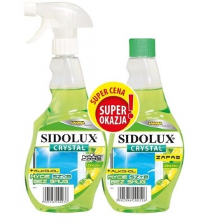 SIDOLUX PŁYN CRYSTAL DO SZYB LEMON 500ml+ZAPAS, Podkategoria, Kategoria