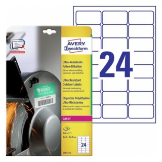 ETYKIETY POLIETYLENOWE 63,5X33,9 A4 10ARK. AVERY ZWECKFORM, Etykiety samoprzylepne i inne, Galanteria papiernicza