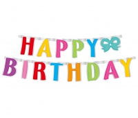 GIRLANDA PAPIEROWA HAPPY BIRTHDAY 200CM KOLOROWA, Podkategoria, Kategoria