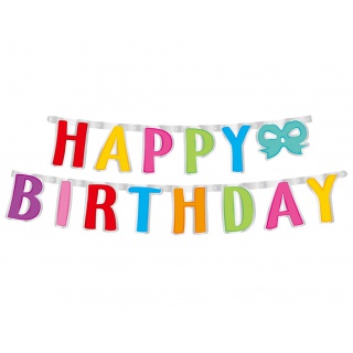 GIRLANDA PAPIEROWA HAPPY BIRTHDAY 200CM KOLOROWA, Podkategoria, Kategoria