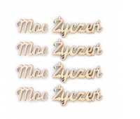 OZDOBY DREWNIANE NAPISY MOC ŻYCZEŃ 4szt., Podkategoria, Kategoria