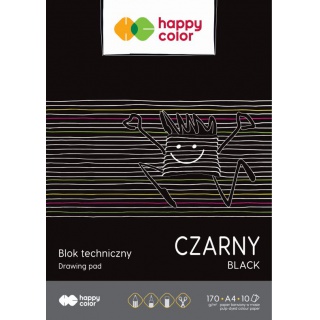 BLOK TECHNICZNY A4 170GR.10K.CZARNY HAPPY COLOR, Podkategoria, Kategoria