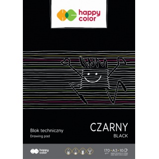 BLOK TECHNICZNY A3 170GR.10K.CZARNY HAPPY COLOR, Podkategoria, Kategoria