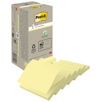 Sticky notes POST-IT&reg; Recycled Z-Notes (R330-1T), 76x76mm, 16x100 sheets, yellow, Self-adhesive pads, Paper and labels, EKO-CERT