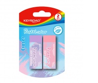 Eraser KEYROAD, 2 pcs, blister pack, pastel colors, color mix