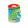 Plastic sharpener with eraser KEYROAD ROCKY-DOCKY, single, with waste container, diameter: 8mm, blister pack