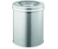 Trash can, 15l, with a lid, metallic