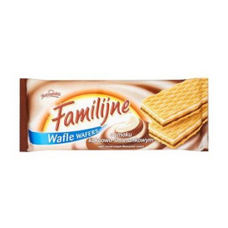 Wafle FAMILIJNE JUTRZENKA, śmietankowo-kakaowe, 180g (SP-000480), Promocje, ~ Nagrody