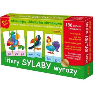 LITERY SYLABY WYRAZY - ZESTAW EDUKACYJNY, Podkategoria, Kategoria