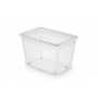 Storage container, ORPLAST Basestore Box, with wheels, 60l, (580 x 390 x 350mm), transparent
