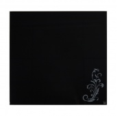 Tablica suchoś. -magn. SIGEL, (480 x 480 x 15mm), szklana, z motywem kwiatowym, czarna, Tablice suchościeralne, Prezentacja