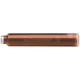 Naboje do piór SCHNEIDER, 6 szt., cognac / ciemnobrązowy, Pióra, Artykuły do pisania i korygowania
