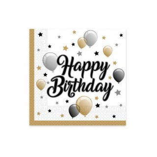SERWERKI PAPIEROWY "BALLONS HAPPY BIRTHDAY" 33X33, Podkategoria, Kategoria