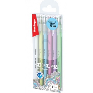 BERLINGO DŁUGOPIS ŻELOWY PASTEL 0,8MM.6KOL., Podkategoria, Kategoria