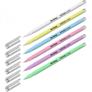 BERLINGO DŁUGOPIS ŻELOWY PASTEL 0,8MM.6KOL., Podkategoria, Kategoria