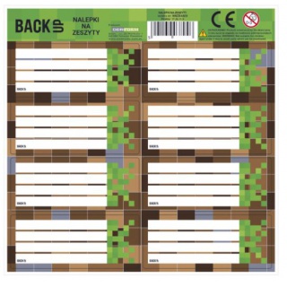 NALEPKI NA ZESZYTY BACKUP 4 A 68 GAME 25szt., Podkategoria, Kategoria
