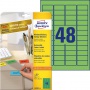 Etykiety usuwalne kolorowe Avery Zweckform; A4, 20 ark./op., 45,7 x 21,2 mm, zielone, Etykiety do organizowania i archiwizowania, Papier i etykiety