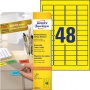Etykiety usuwalne kolorowe Avery Zweckform; A4, 20 ark./op., 45,7 x 21,2 mm, żółte, Etykiety do organizowania i archiwizowania, Papier i etykiety