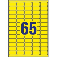 Etykiety usuwalne kolorowe Avery Zweckform; A4, 20 ark./op., 38,1 x 21,2 mm, żółte, Etykiety do organizowania i archiwizowania, Papier i etykiety