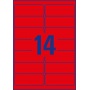 Usuwalne etykiety neonowe Avery Zweckform, A4, 25 ark./op., 99,1 x 38,1 mm, czerwone neonowe, Etykiety do oznaczania, Papier i etykiety