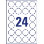 Etykiety przezroczyste Crystal Clear Avery Zweckform, A4, 25 ark./op., Ø40 mm, Etykiety do oznaczania, Papier i etykiety