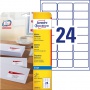 Etykiety adresowe białe Avery Zweckform; A4, 25 ark./op., 63,5 x 33,9 mm, Etykiety na listy i koperty, Papier i etykiety