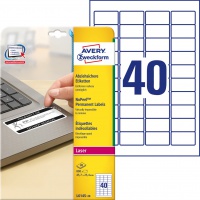Etykiety NoPeel™ Avery Zweckform; A4, 20 ark./op., 45,7 x 25,4 mm, białe, Etykiety ochronne i zabezpieczające, Papier i etykiety