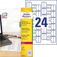 Etykiety do oznaczania kabli Avery Zweckform; A4, 20 ark/op., 60 x 40 mm, białe, Etykiety ochronne i zabezpieczające, Papier i etykiety