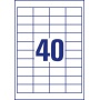 Trwałe etykiety uniwersalne Avery Zweckform; A4, 100 ark./op., 48,5 x 25,4 mm, białe, Etykiety uniwersalne, Papier i etykiety