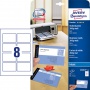 Wizytówki Quick&Clean; 85 x 54 mm, 80 szt., 260 g, matowe, białe, Avery Zweckform, Karty i wizytówki, Papier i etykiety