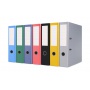 Segregator BASIC-S z szyną, PP, A4/75mm, żółty, Segregatory polipropylenowe, Archiwizacja dokumentów