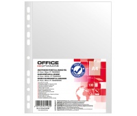 Punched Pockets OFFICE PRODUCTS, PP, A4, orange peel, 50 micron, 100pcs, Punched pockets and L-shaped pockets, Document archiving