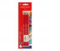 Ołówki HB Edelweiss 4szt + gumka, blister, Ołówki, Artykuły do pisania i korygowania
