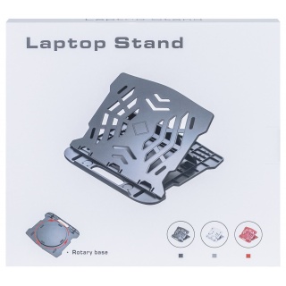 Podstawa pod laptopa z obrotowym podłożem Q-CONNECT, 25,5x28x2,2 cm, czarna, Ergonomia, Akcesoria komputerowe, Wyposażenie biura