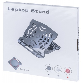 Podstawa pod laptopa z obrotowym podłożem Q-CONNECT, 25,5x28x2,2 cm, czarna, Ergonomia, Akcesoria komputerowe, Wyposażenie biura