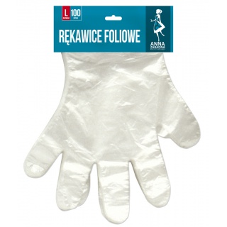 Foil gloves ANNA ZARADNA, size L, 100 pcs. on a blister, colorless