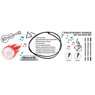 DWUSTRONNY MARKER DO CD/DVD CENTROPEN CZARNY, Podkategoria, Kategoria
