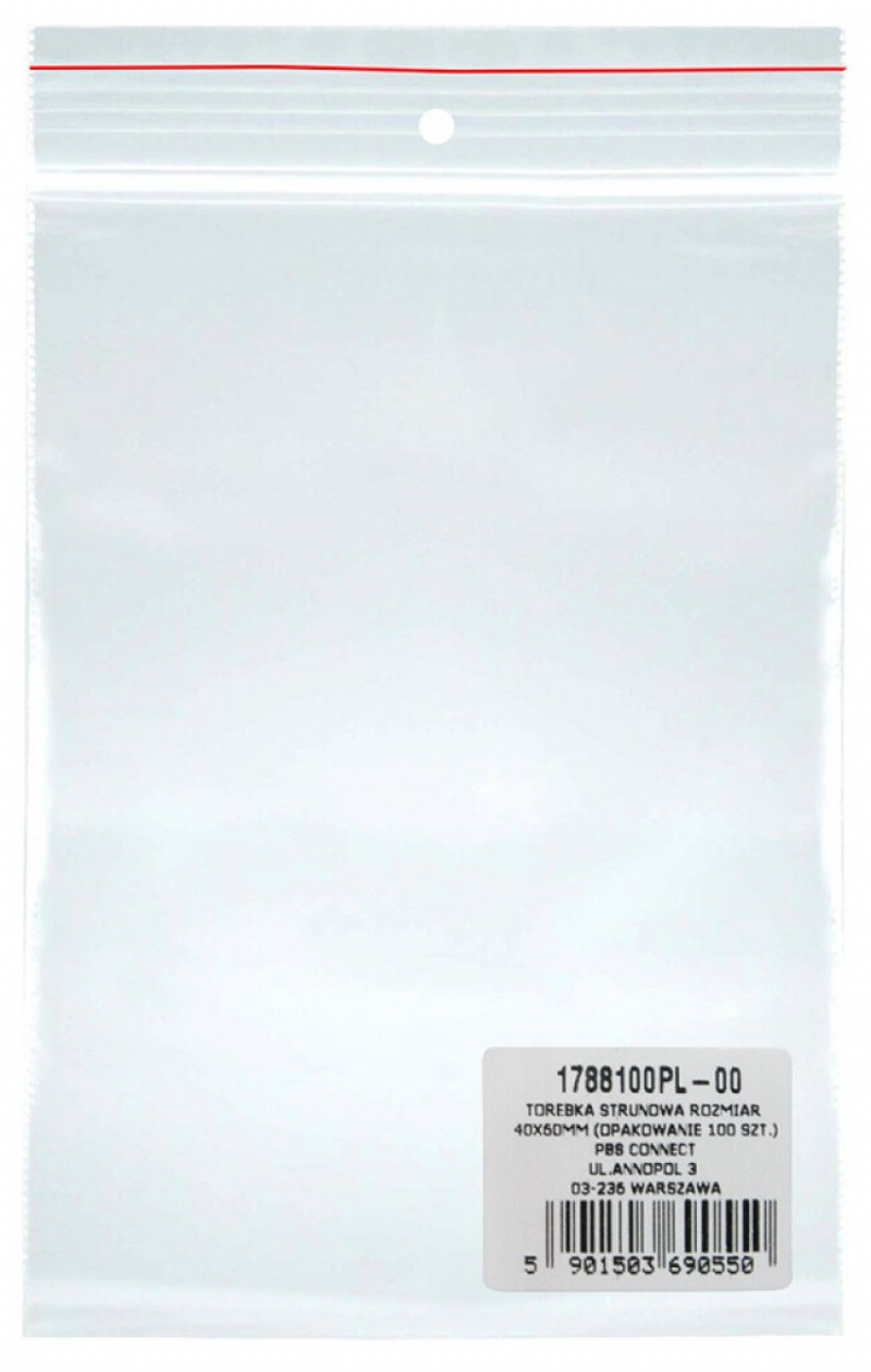 Torebka strunowa DONAU, LDPE, 400x450mm, 100szt., transparentna