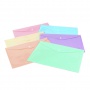 Envelope folder, PP, A4, 235 x 328 x 0.18 mm, with a clasp, display, pastel mix