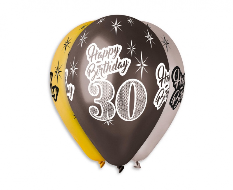 BALONY PREMIUM "HAPPY BIRTHDAY 30" METAL.12" /6/, Podkategoria, Kategoria