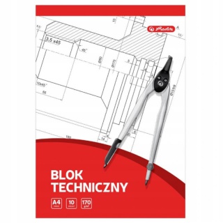 BLOK TECHNICZNY A4 10K BIAŁY, Bloki, Zeszyty i bloki