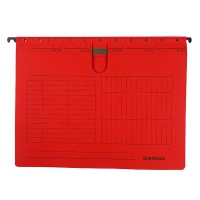 Suspension File DONAU with filling strip fastener, A4, 230gsm, red, Hanging folders, Document archiving