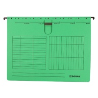 Suspension File DONAU with filling strip fastener, A4, 230gsm, green, Hanging folders, Document archiving
