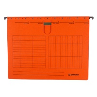 Suspension File DONAU with filling strip fastener, A4, 230gsm, orange, Hanging folders, Document archiving