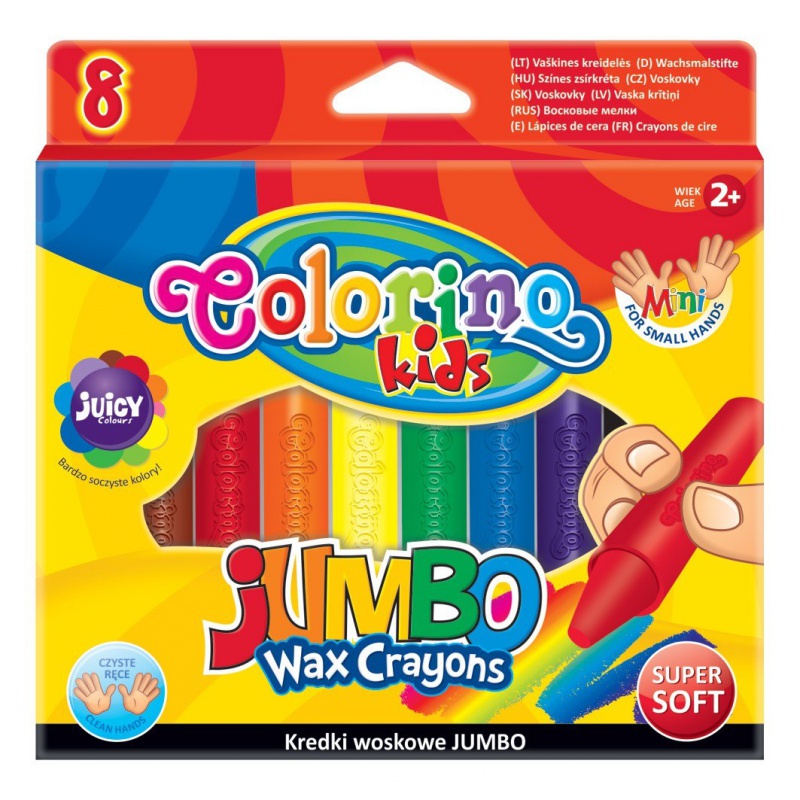 KREDKI ŚWIECOWE COLORINO JUMBO 8 KOLORÓW, Podkategoria, Kategoria